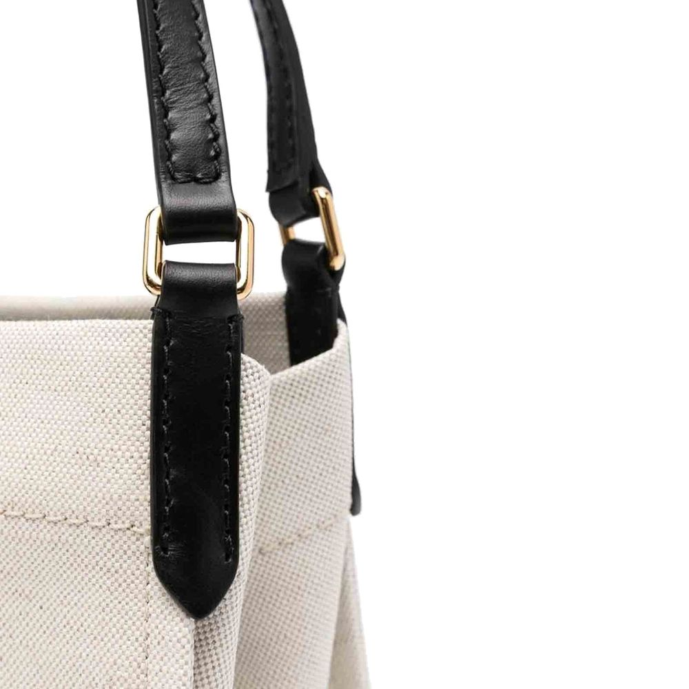 Beige Canvas Tote Bag