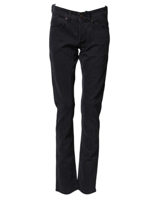 Black Cotton Straight Fit Women Denim Trouser Jeans