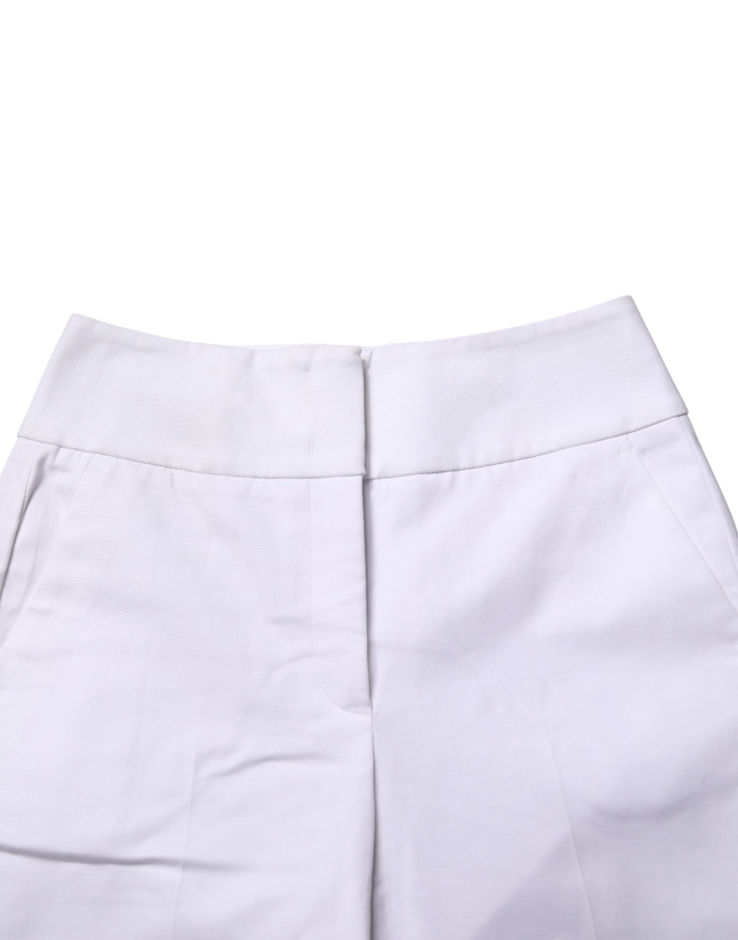 White High Waist Tapered Fit Chino Trouser Pants