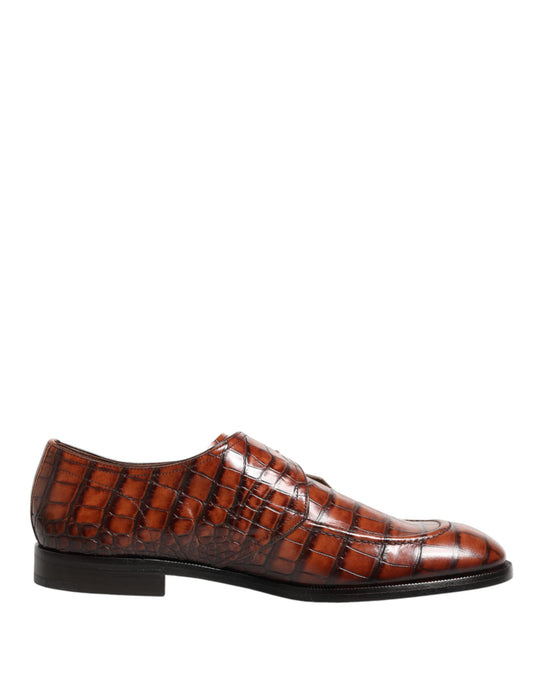 Brown Lace Up Leather Derby Dress Men Shoes