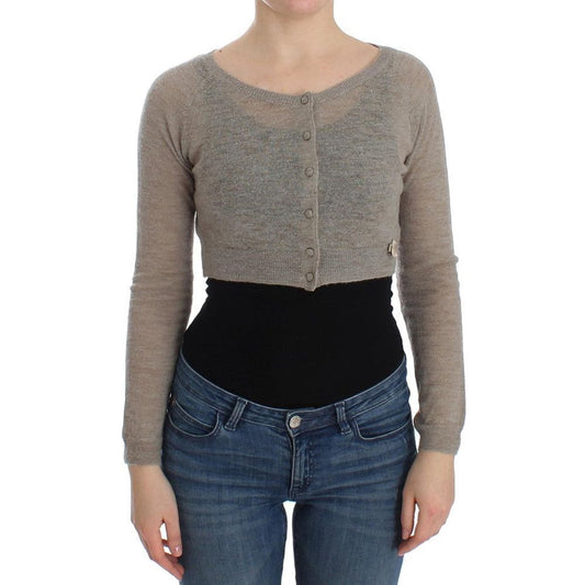 Beige Alpaca Leather Cardigan