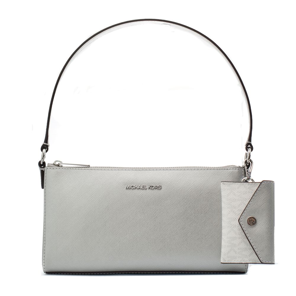 Silver Leather Shoulder Bag