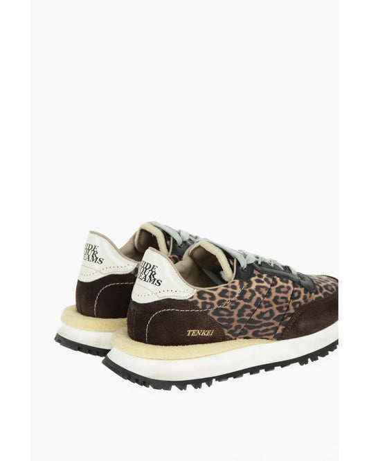 Brown Leather Low Top Sneakers