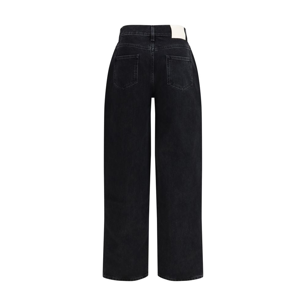 Gray Cotton Relaxed Fit Jeans