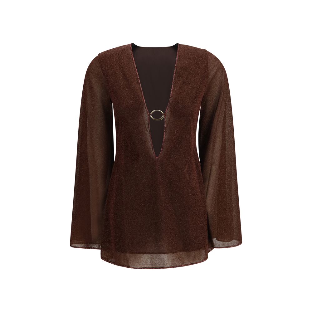 Brown Polyamide Casual Dress