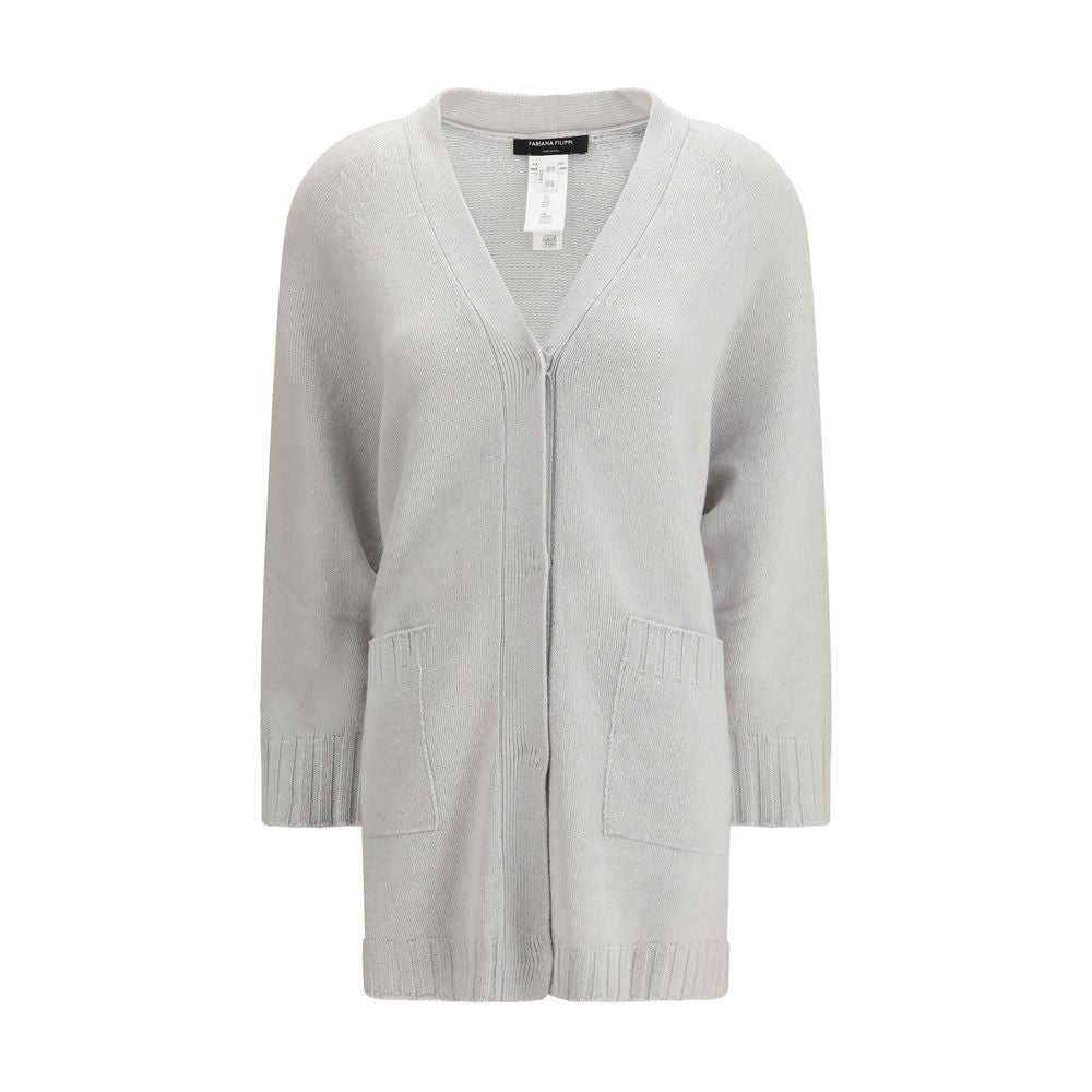 Gray Fleece Wool Cardigan