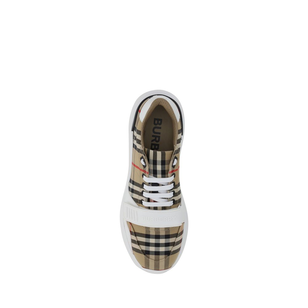 Beige Synthetic Low Top Sneakers