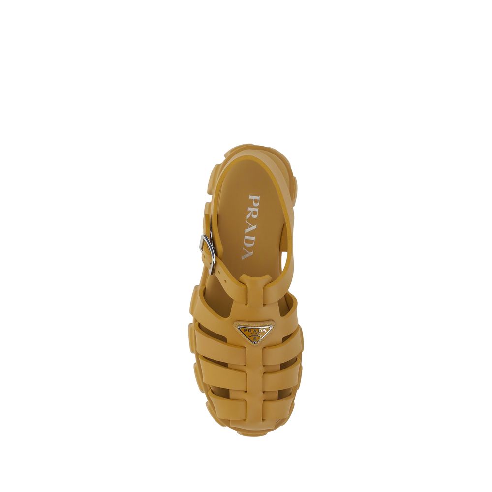Brown Acetate Platform Sandals