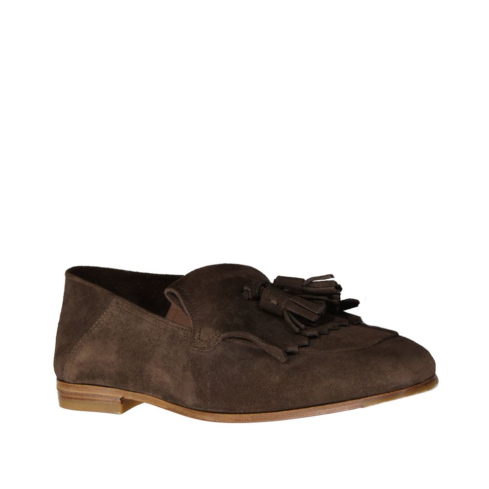 Brown Calfskin Slip-On Loafers