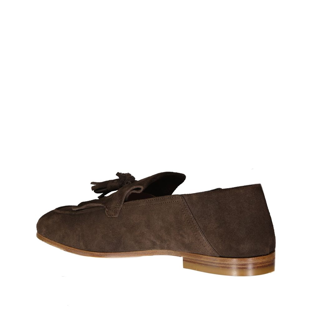 Brown Calfskin Slip-On Loafers