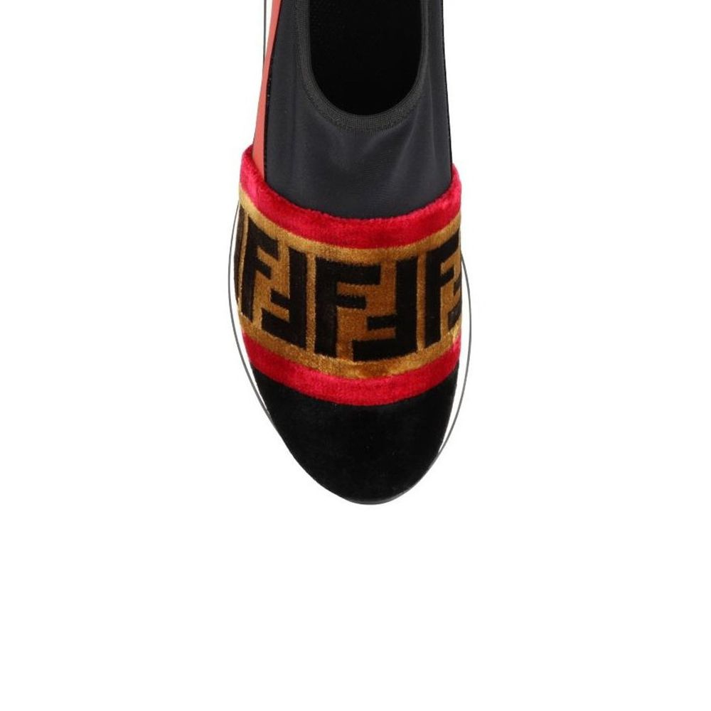 Black Fabric Low Top Sneakers