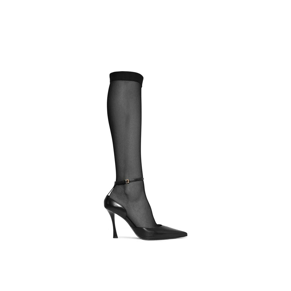 Black Lamb Leather High Heel Pumps