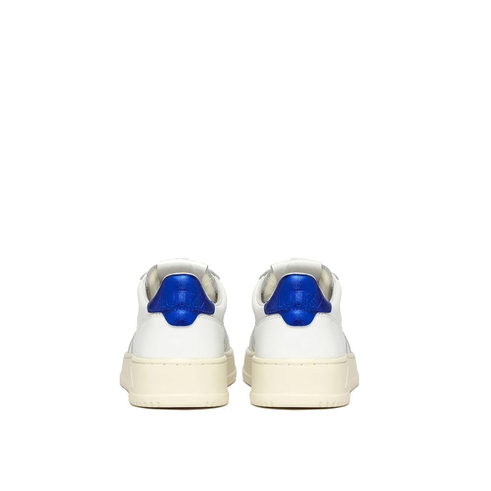 White Leather Low Top Sneakers