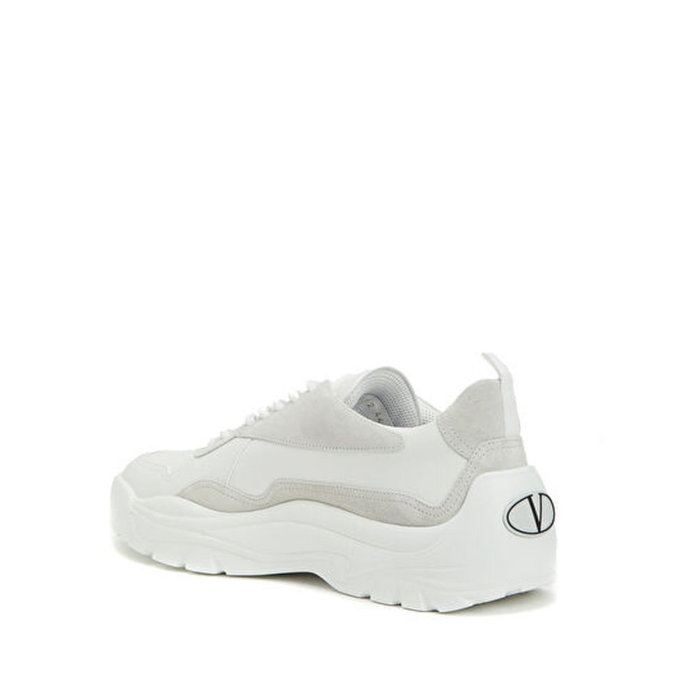 White Leather Low Top Sneakers