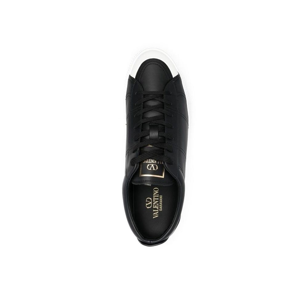 Black Calfskin Low Top Sneakers