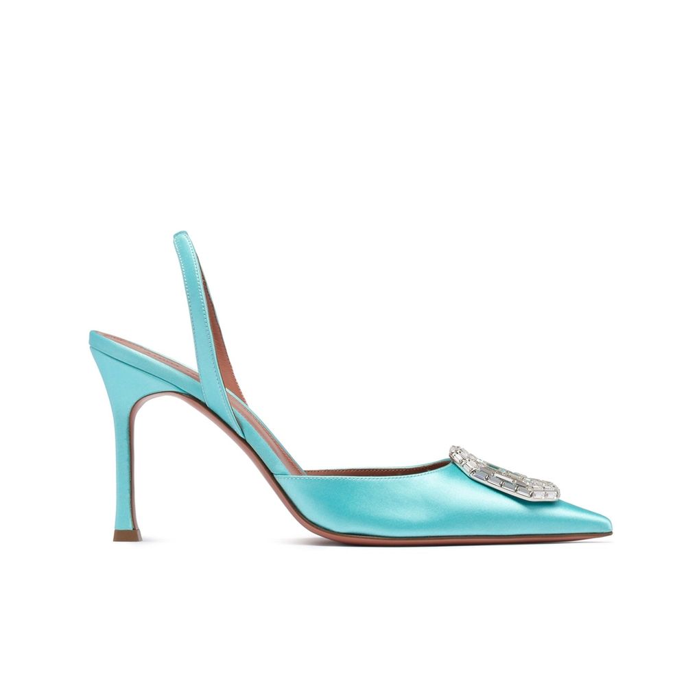 Bicolor Silk High Heel Pumps