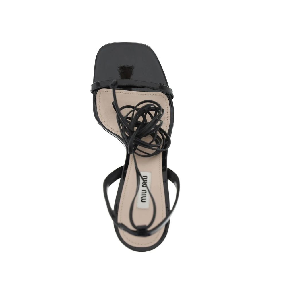 Black Calfskin Platform Sandals