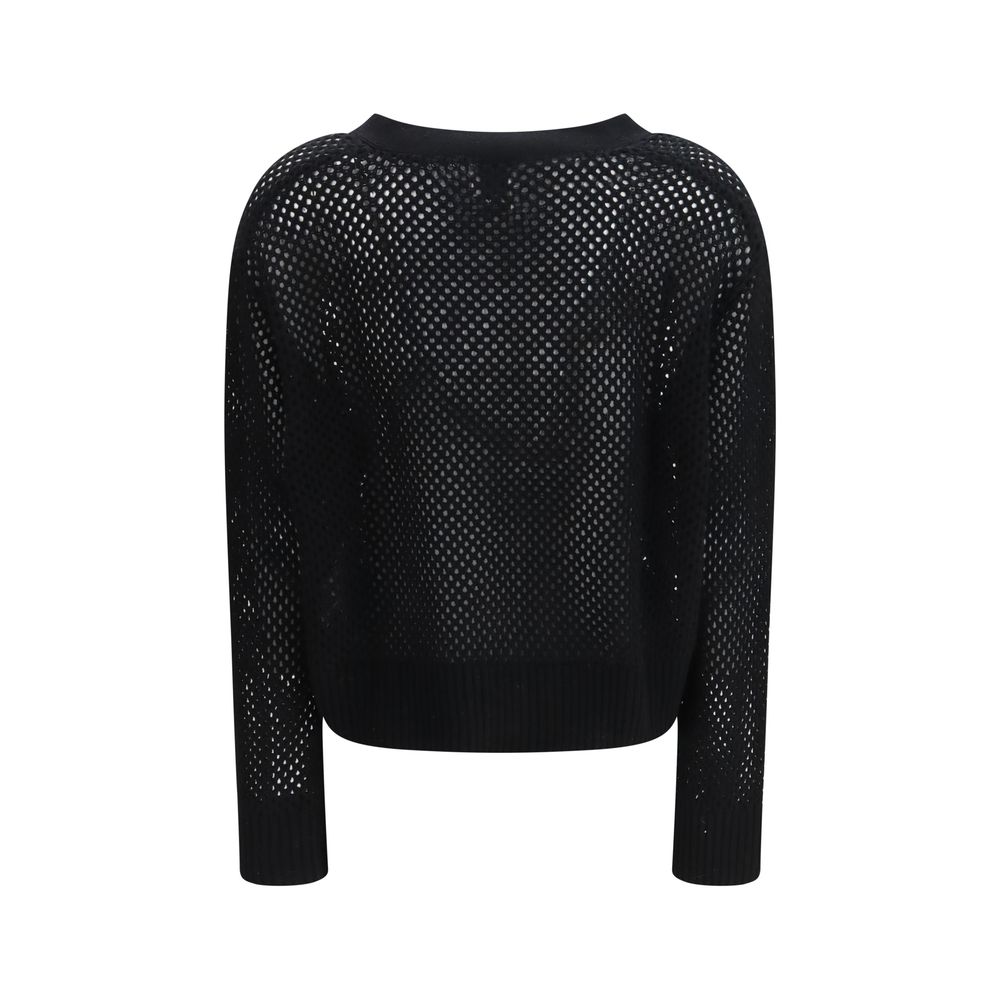 Black Fleece Wool Cardigan