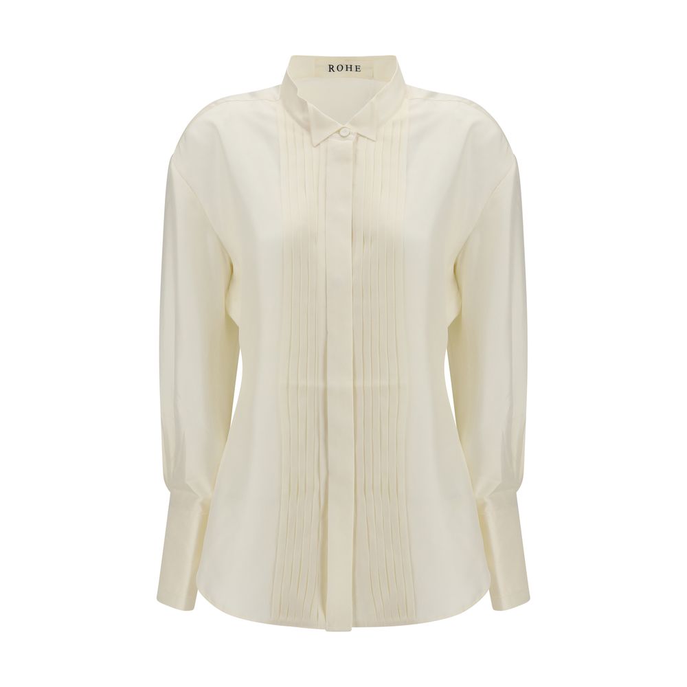 Beige Silk Dress Shirt