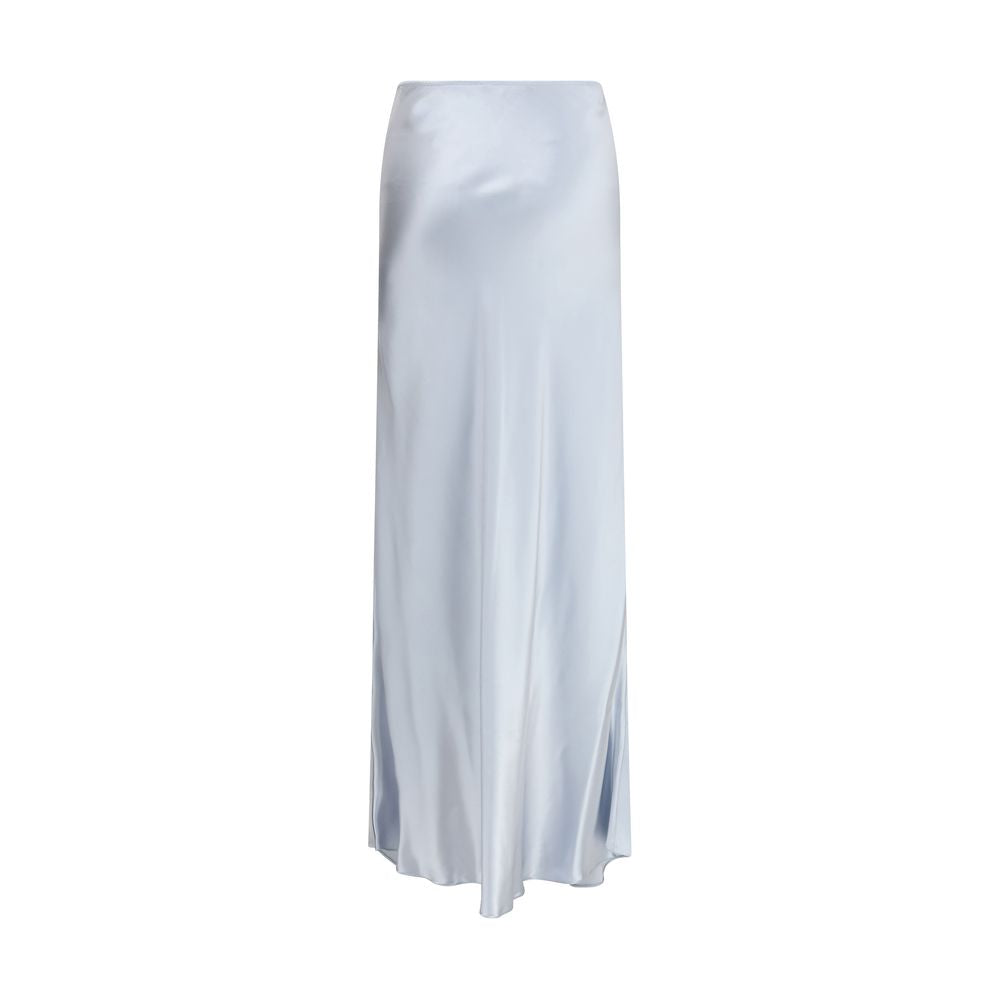 Blue Viscose Long Skirt