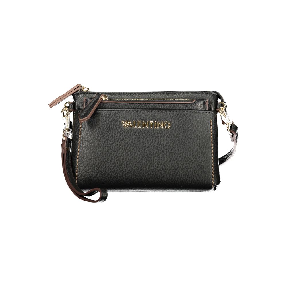 Black Polyurethane Women's Crossbody Bag