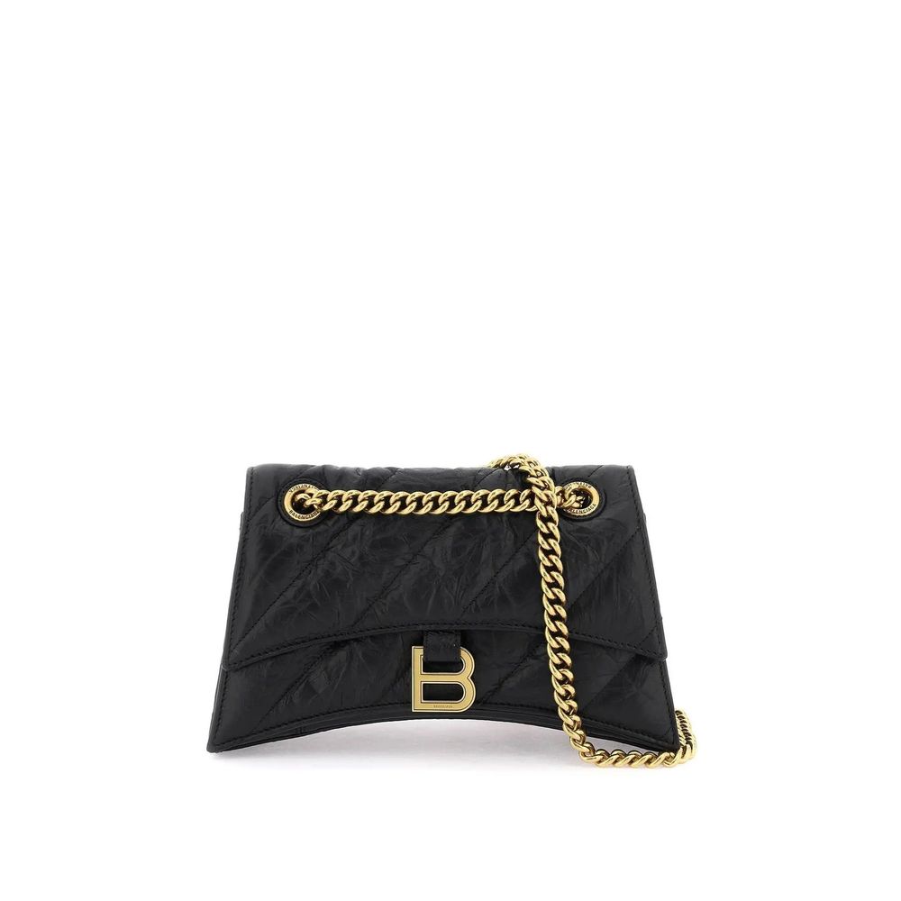 Black Calfskin Shoulder Bag