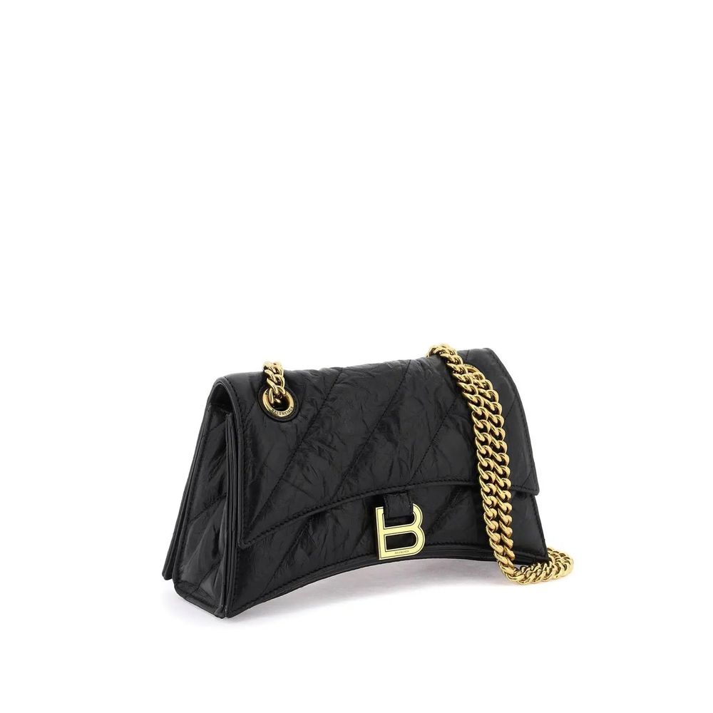 Black Calfskin Shoulder Bag