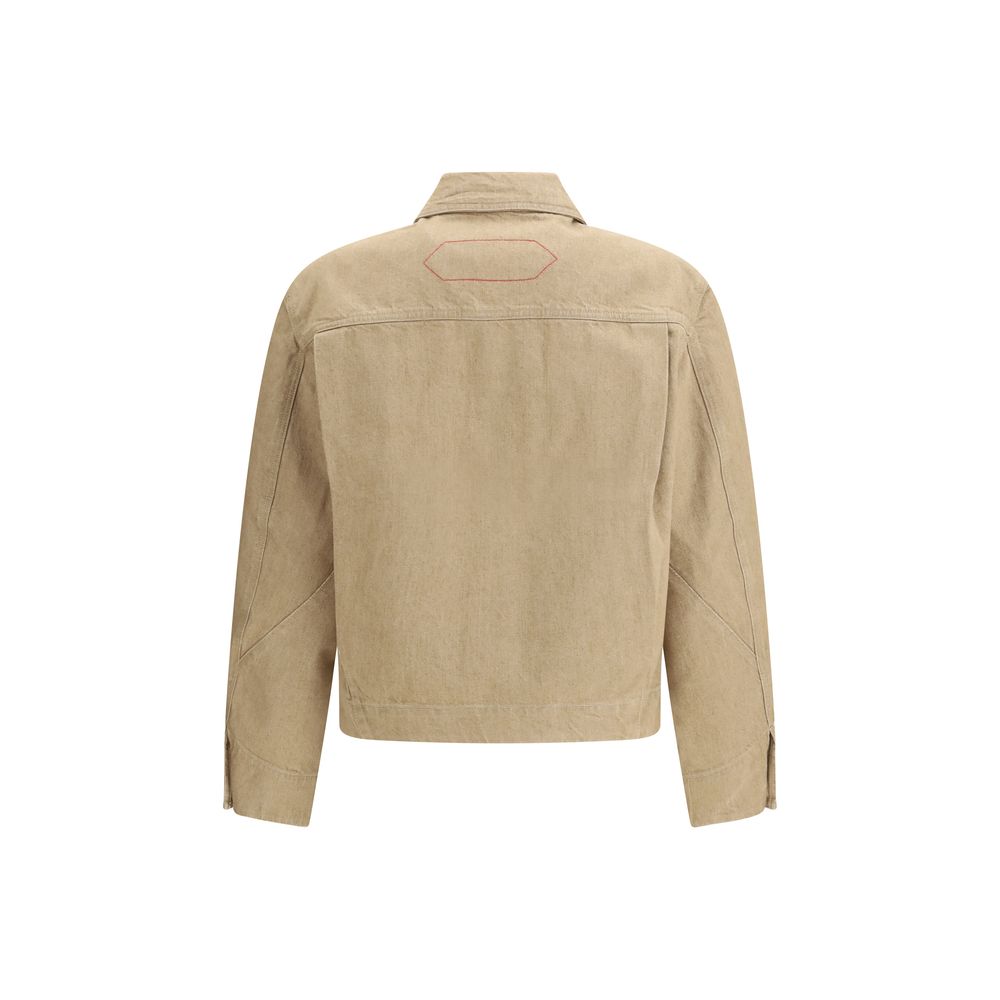 Beige Cotton Denim Jacket