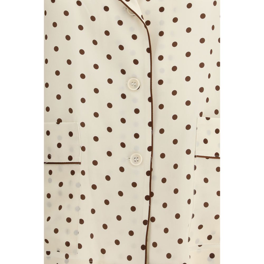 Beige Silk Pattern Shirt