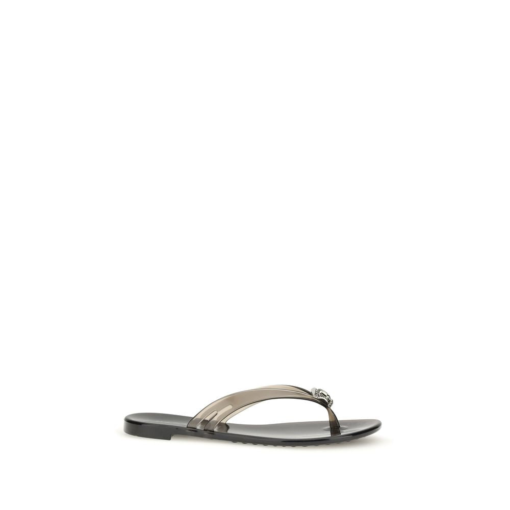 Black Polyurethane Sandals