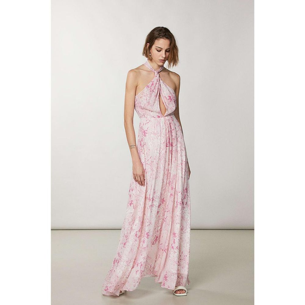Pink Viscose Casual Dress