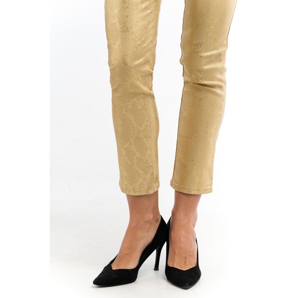 Gold Cotton Casual Pants