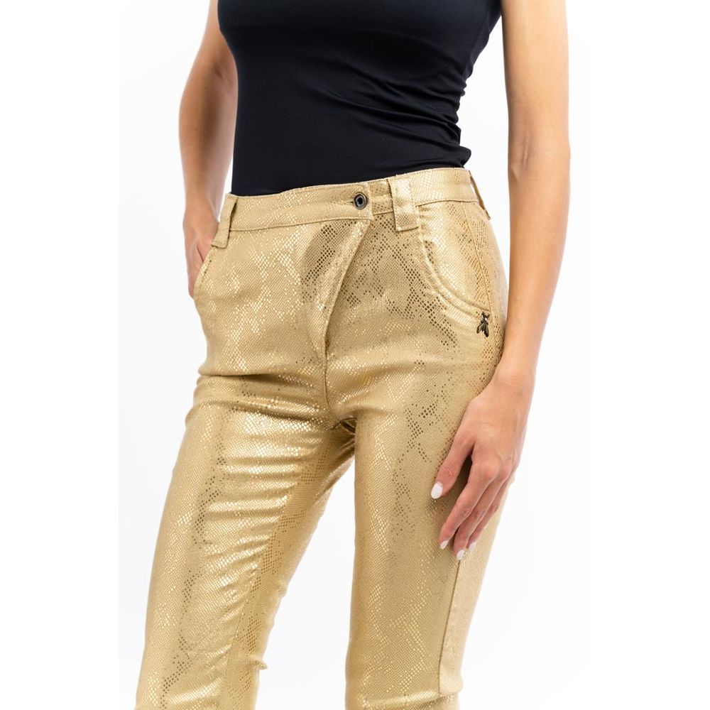 Gold Cotton Casual Pants