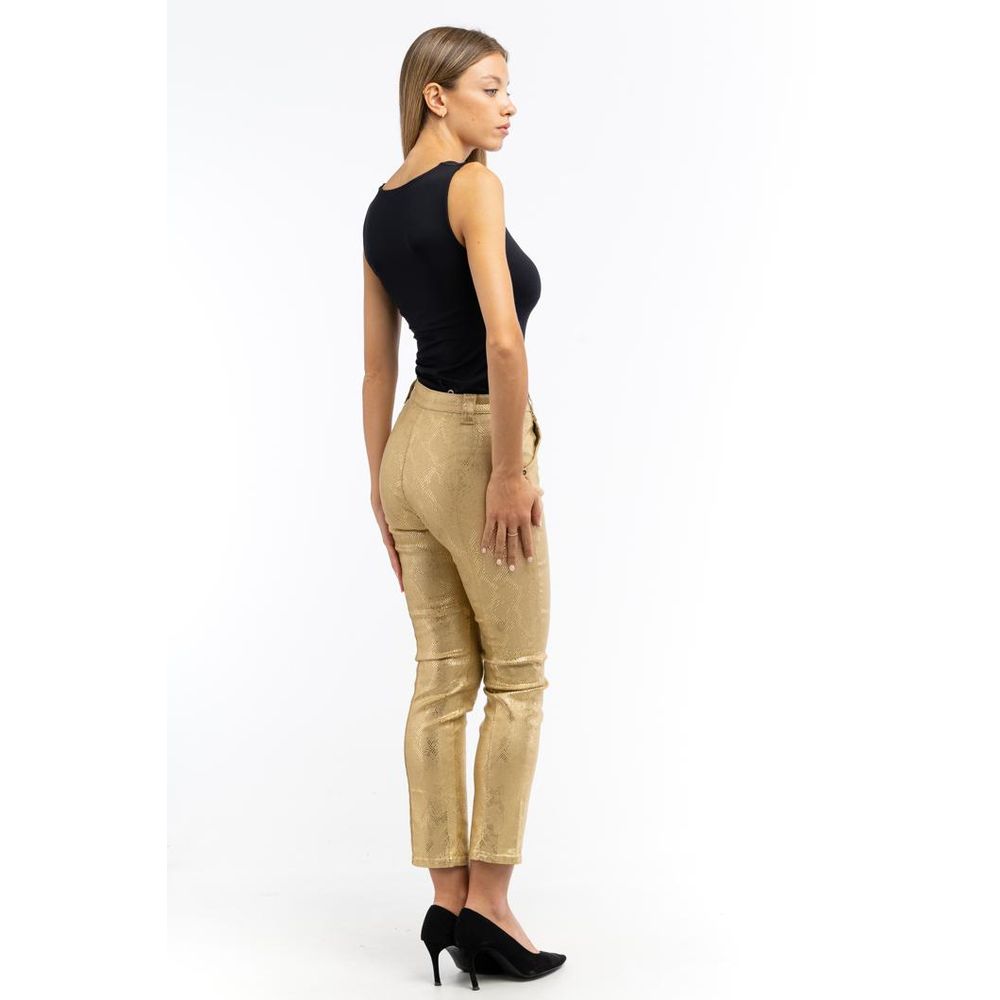Gold Cotton Casual Pants