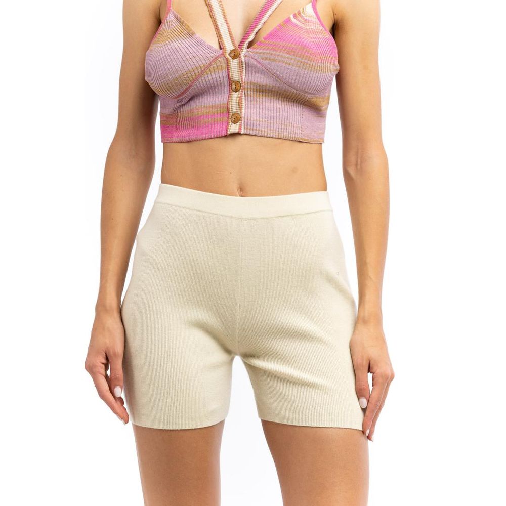 Beige Nylon Shorts
