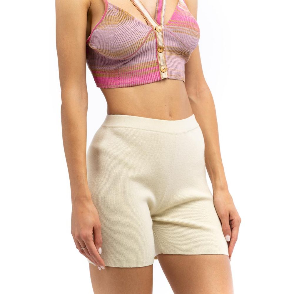 Beige Nylon Shorts
