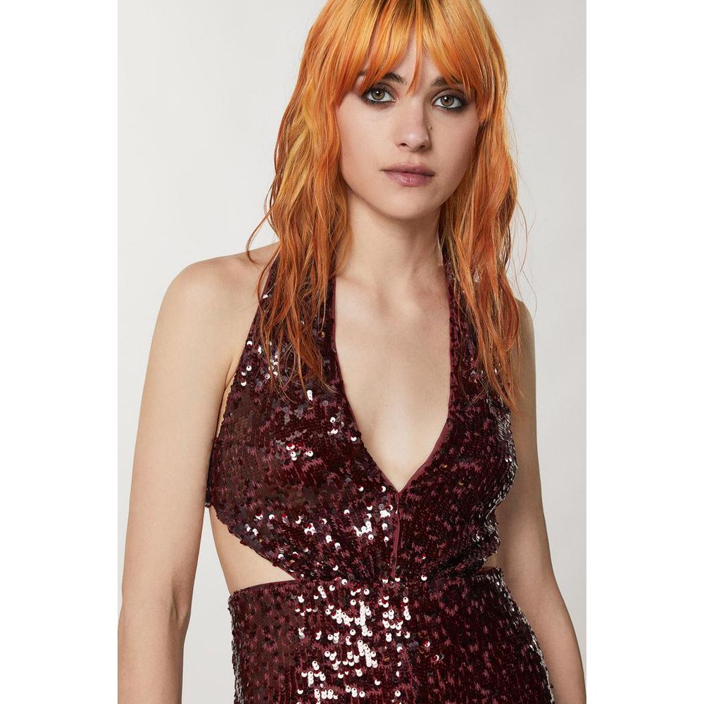 Red Polyester Jumpsuit