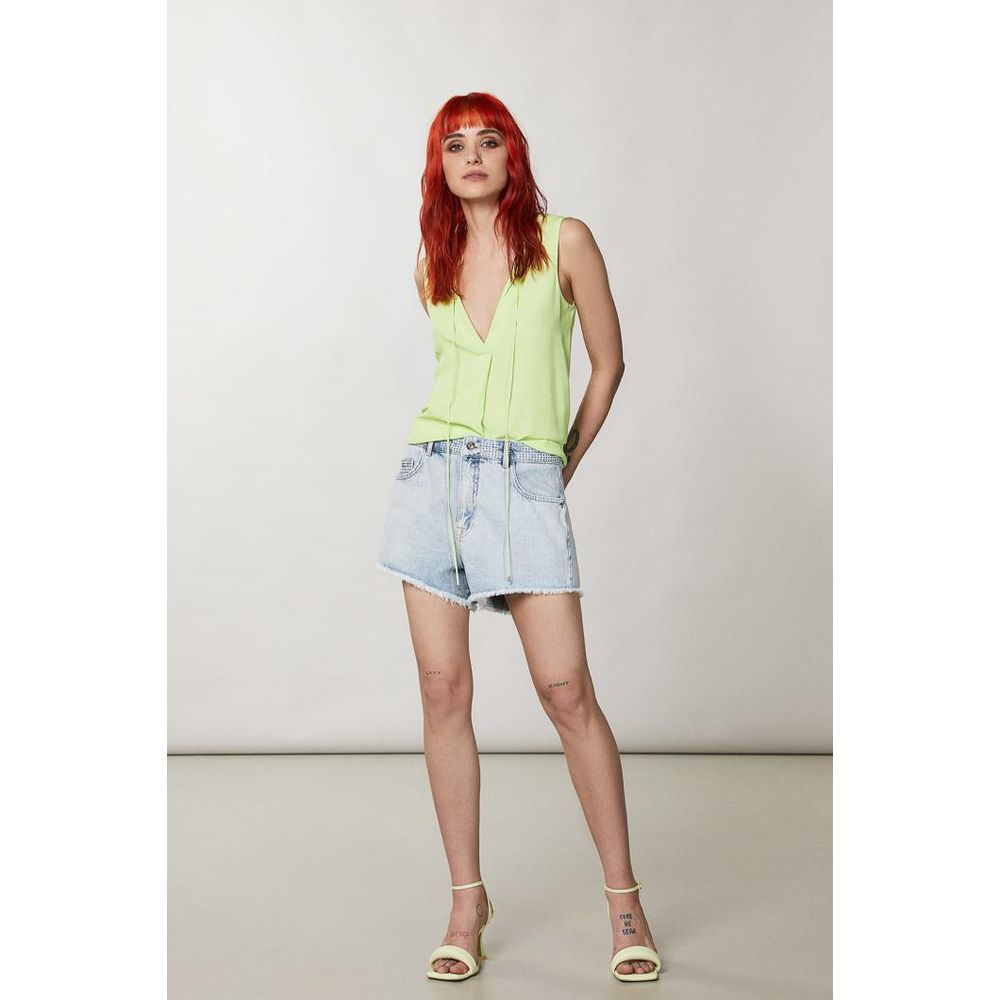 Yellow Denim Shorts