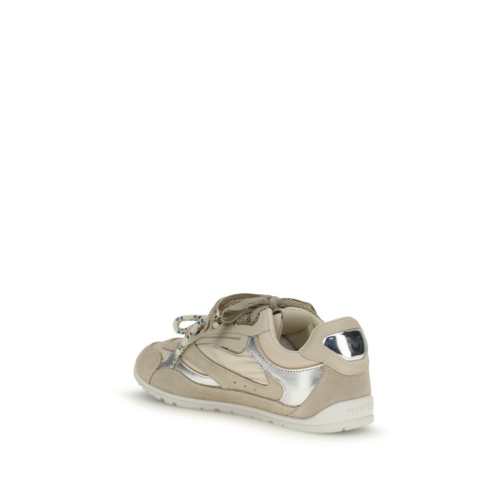 Beige Calf Leather Bos Taurus Athletic Sneakers