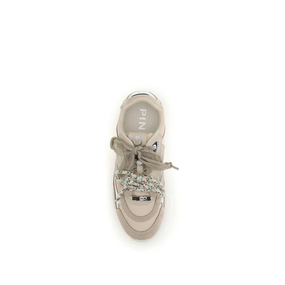 Beige Calf Leather Bos Taurus Athletic Sneakers