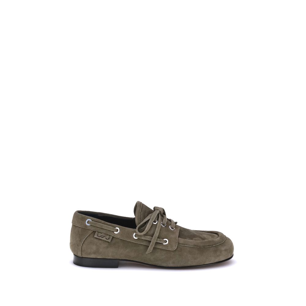 Beige Goatskin Slip-On Loafers