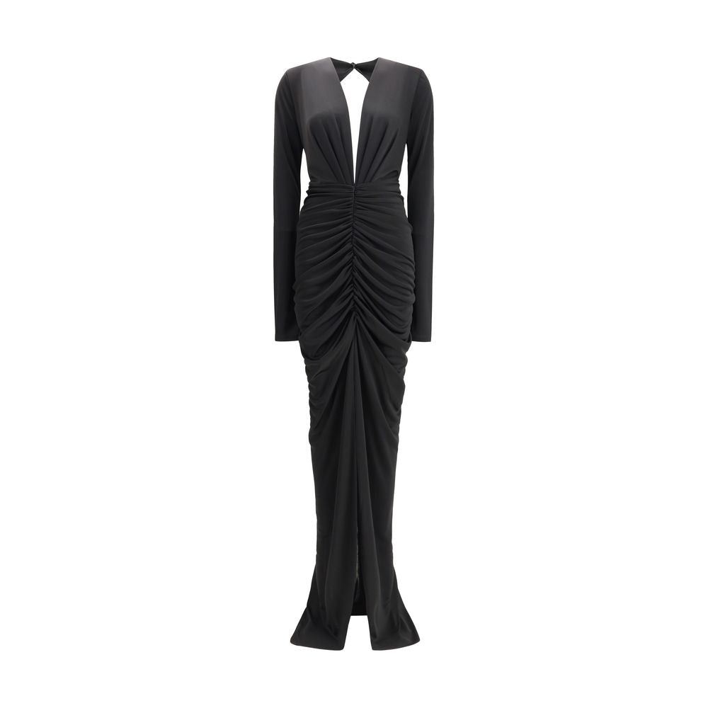 Black Acetate Casual Dress