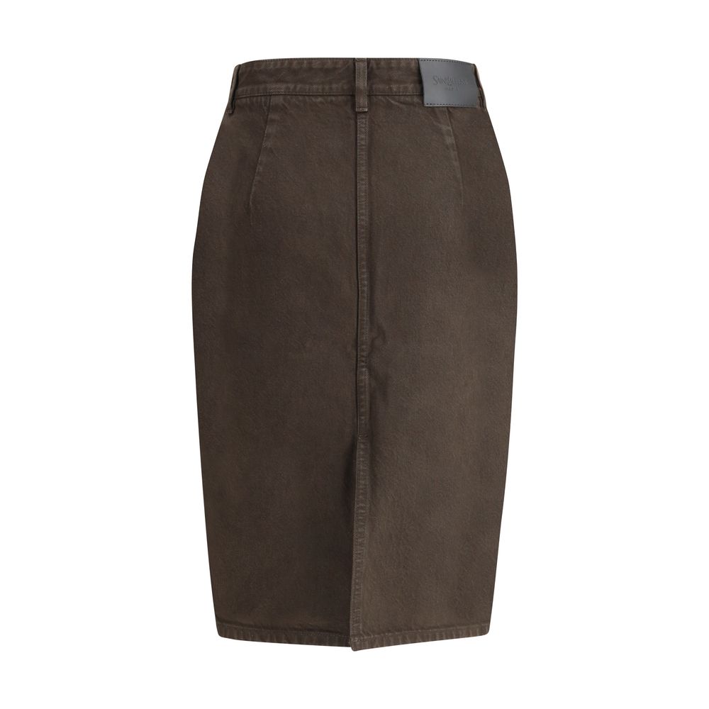 Brown Denim Skirt