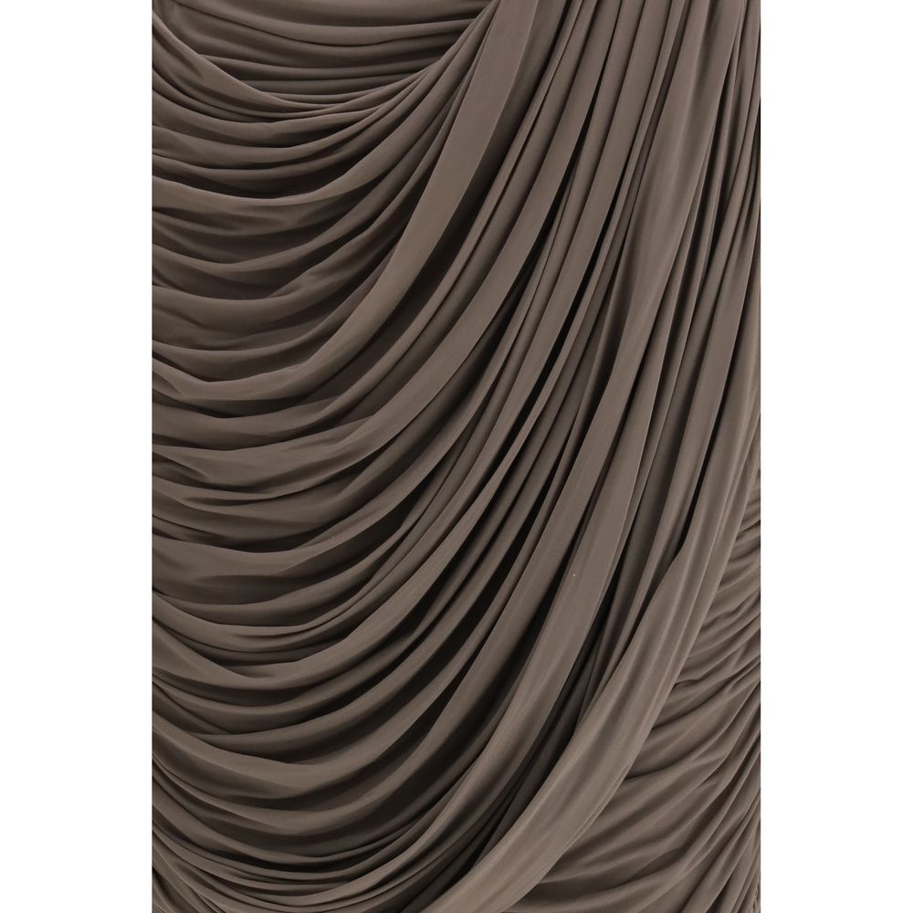 Brown Copper Midi Skirt