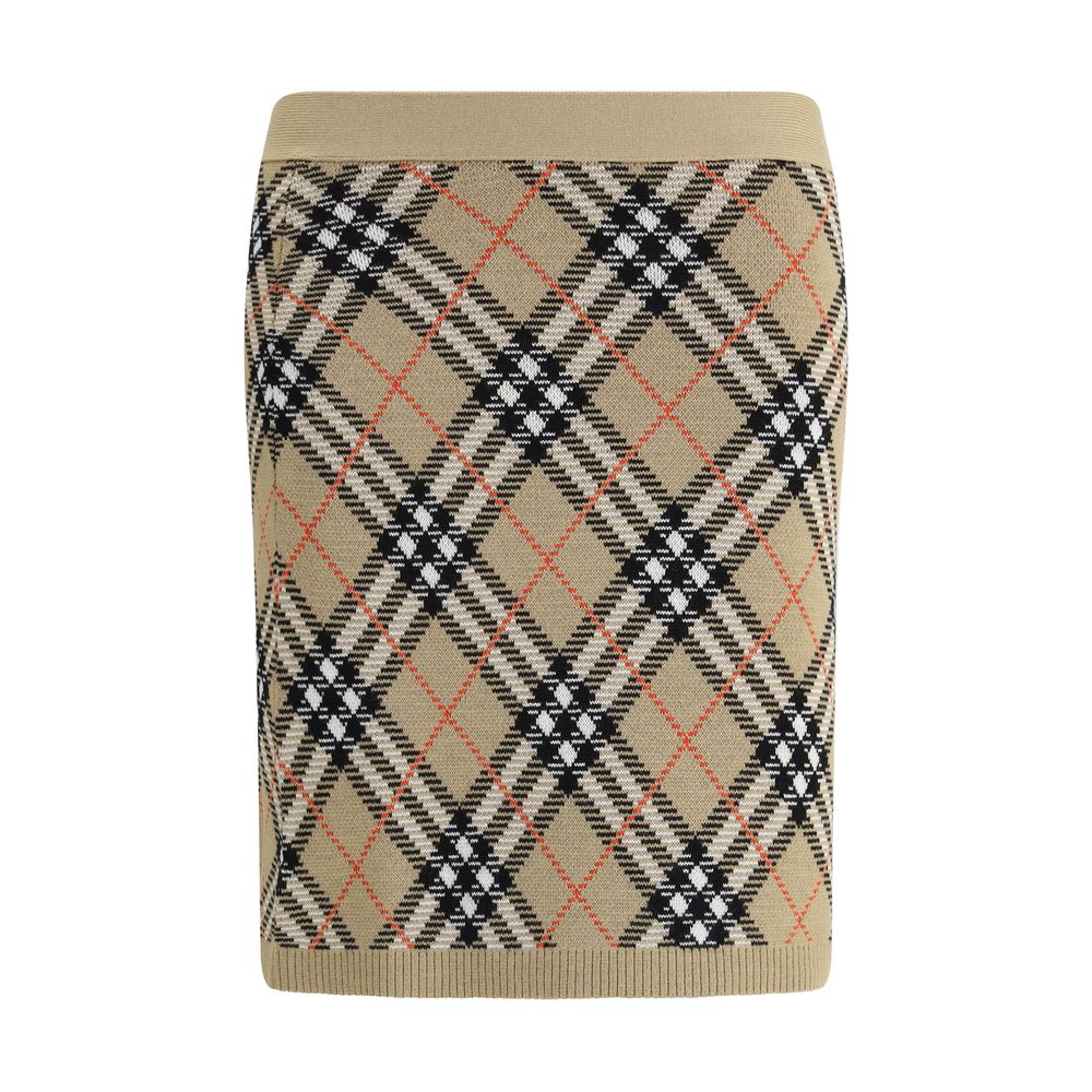 Beige Wool Mini Skirt