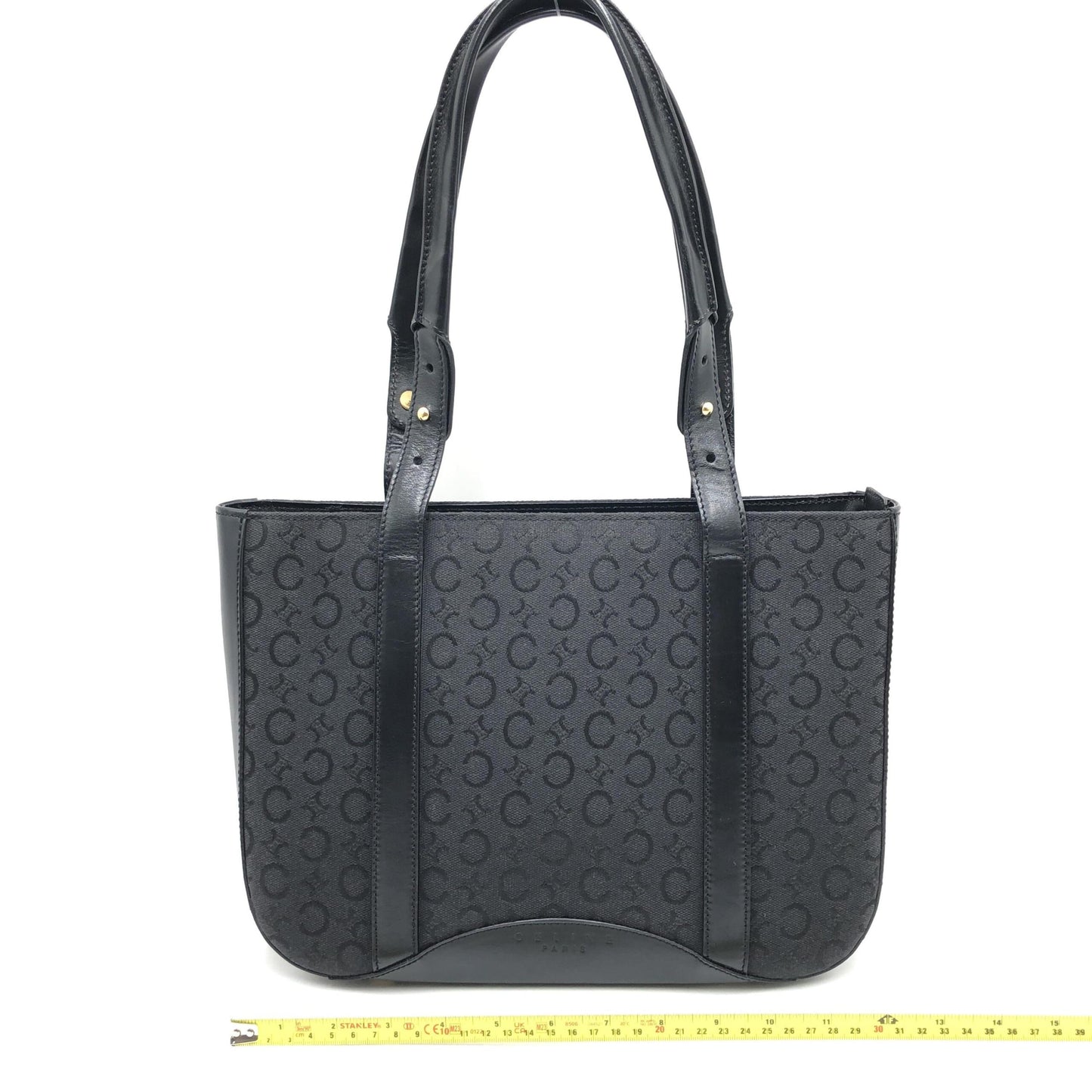 Black C Macadam Canvas Tote Bag