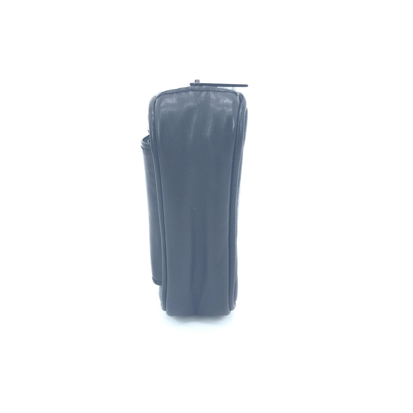 Black Leather Zippered Carrying Case