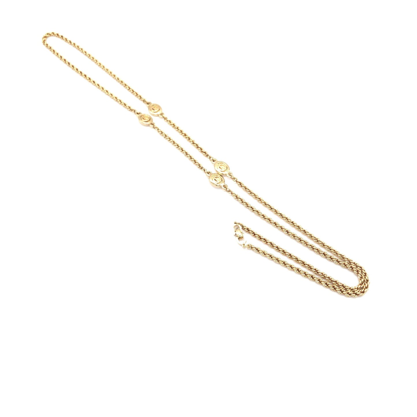 Gold Plated Lariat Bead Necklace