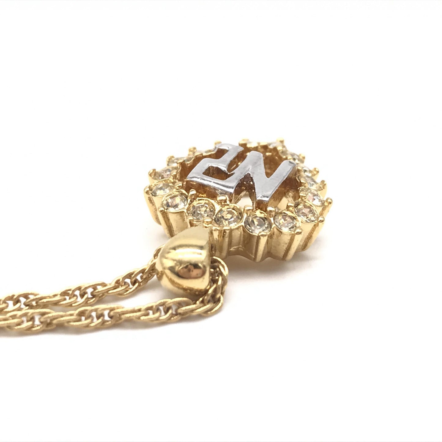 Gold Tone Pendant Necklace With Heart Design