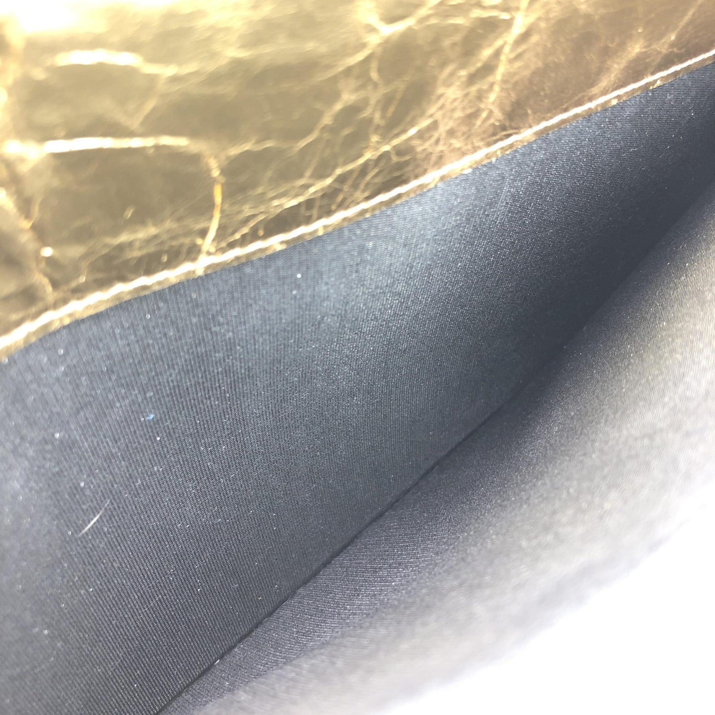 Gold Tone Votez Coco Zip Clutch